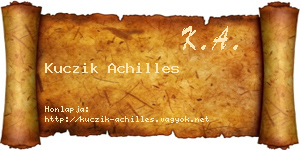 Kuczik Achilles névjegykártya